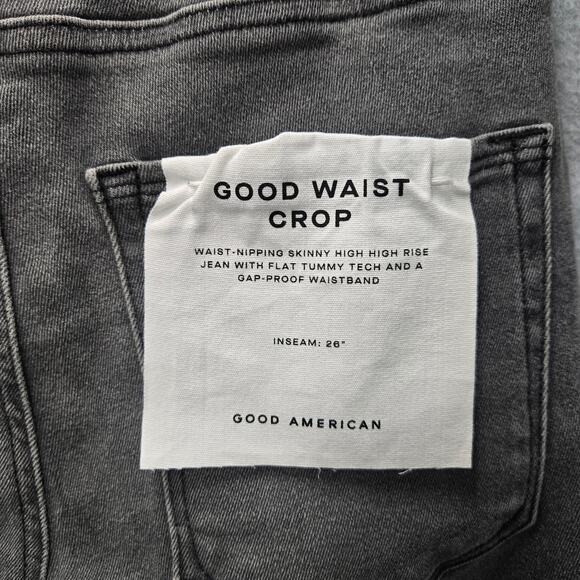 NEW Good American Good Waist Crop High Rise Skinny Jeans Size 26 - Picture 4 of 6